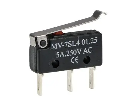 Produktfoto 1 von RS PRO Mikroschalter Hebel-Betätiger Lot, Wechsler, 5A IP40 50g -25 °C - 85 °C