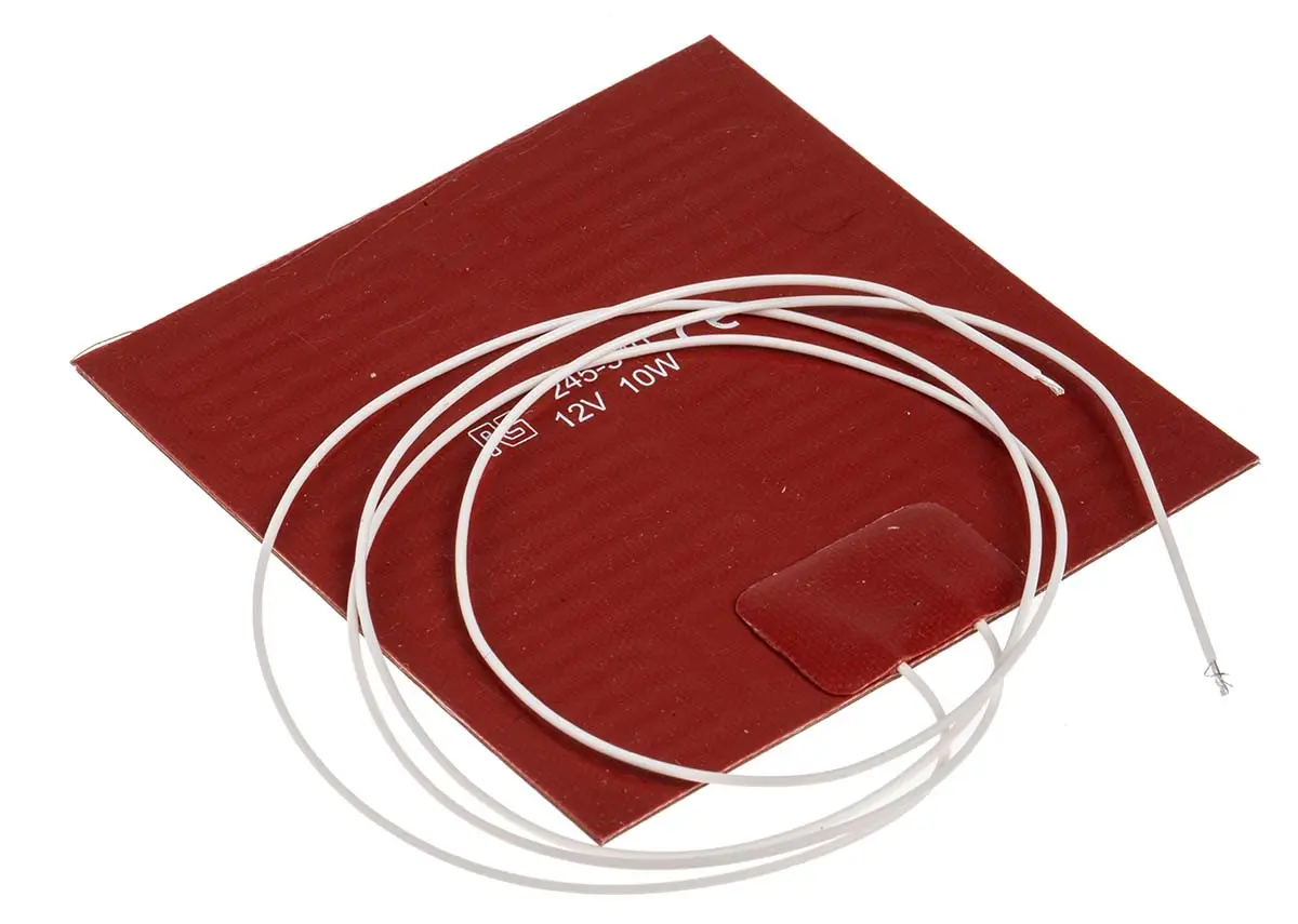 Produktfoto 1 von RS PRO Heizmatte, Vierkant 10 W +200°C, 100 x 100mm, 12 V dc