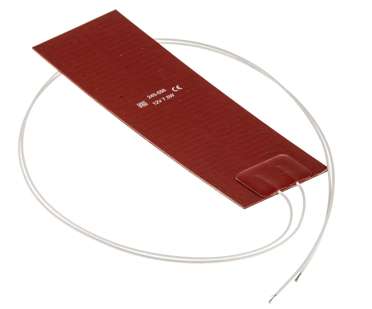 Produktfoto 1 von RS PRO Heizmatte, Rechteckig 7,5 W +200°C, 50 x 150mm, 12 V dc