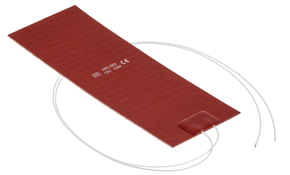 Produktfoto 1 von RS PRO Heizmatte, Rechteckig 15 W +200°C, 75 x 200mm, 12 Vdc