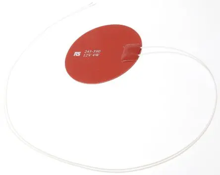Produktfoto 1 von RS PRO Heizmatte, Kreis, 4 W, 240V dc, 200 °C, ø 75 mm