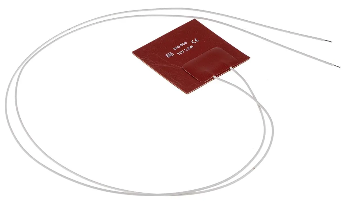 Produktfoto 1 von RS PRO Heizmatte, Rechteckig 2,5 W +180°C, 50 x 50mm, 12 V dc