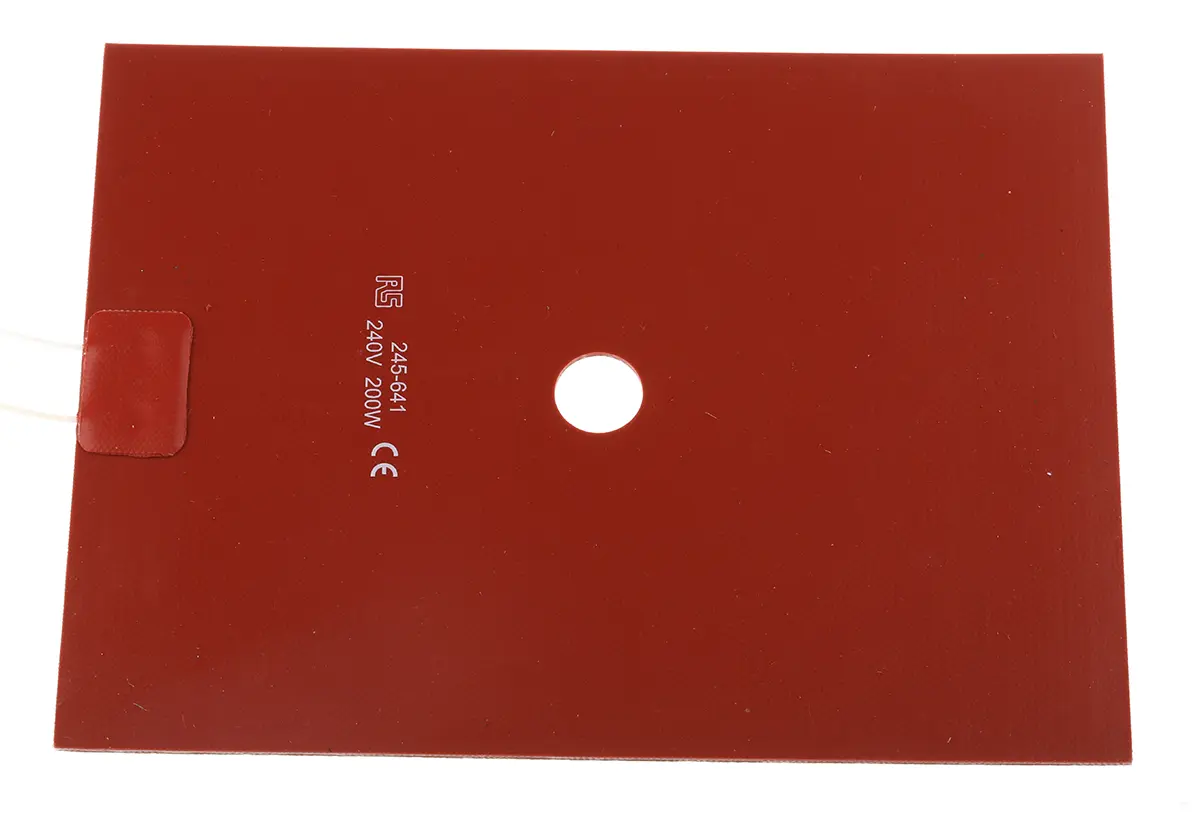 Produktfoto 1 von RS PRO Heizmatte, Rechteckig 200 W +200°C, 150 x 200mm, 240 V ac