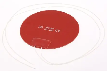 Produktfoto 1 von RS PRO Heizmatte, Kreis, 8 W, 240V dc, 200 °C, ø 100 mm