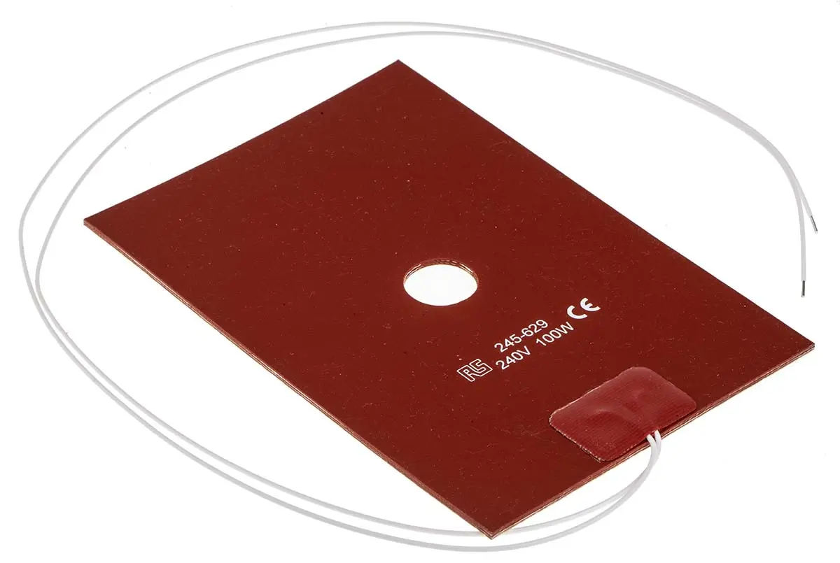 Produktfoto 1 von RS PRO Heizmatte, Rechteckig 100 W +180°C, 100 x 150mm, 240 V ac
