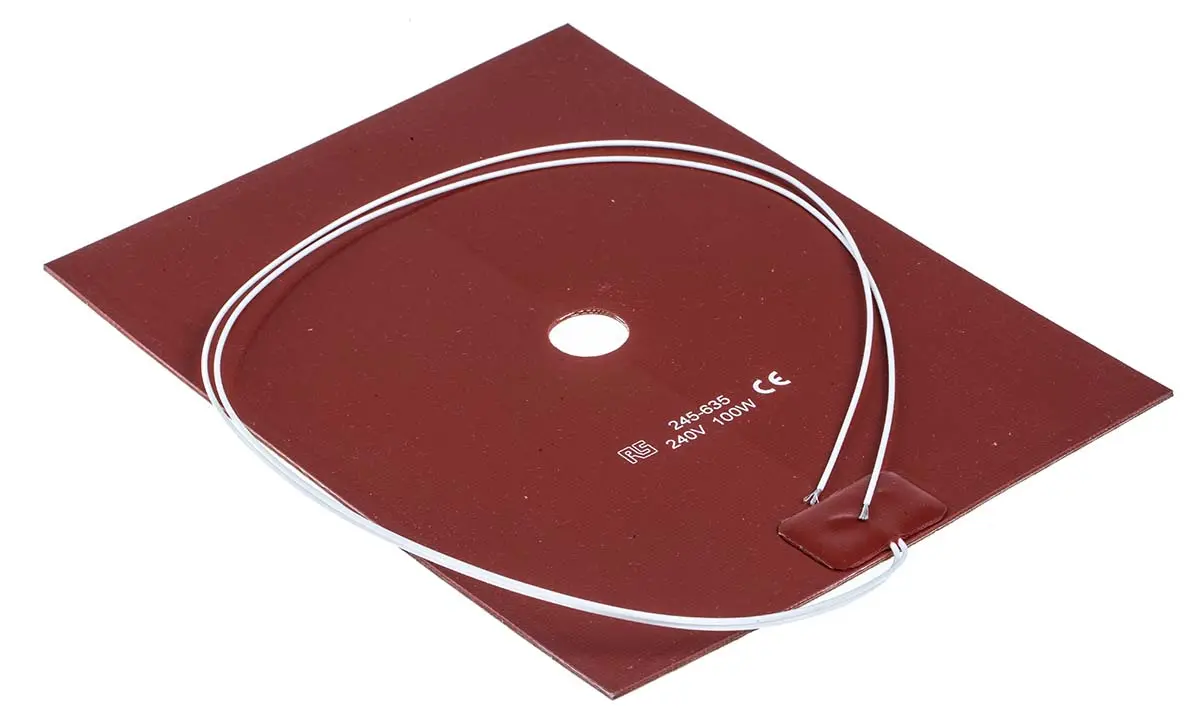 Produktfoto 1 von RS PRO Heizmatte, Rechteckig 100 W +200°C, 150 x 200mm, 240 V ac