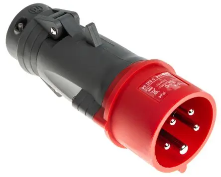 Produktfoto 1 von Legrand HYPRA Leistungssteckverbinder Rot 3P+N+PE, 415V, Kabel Gerade IP44 16A
