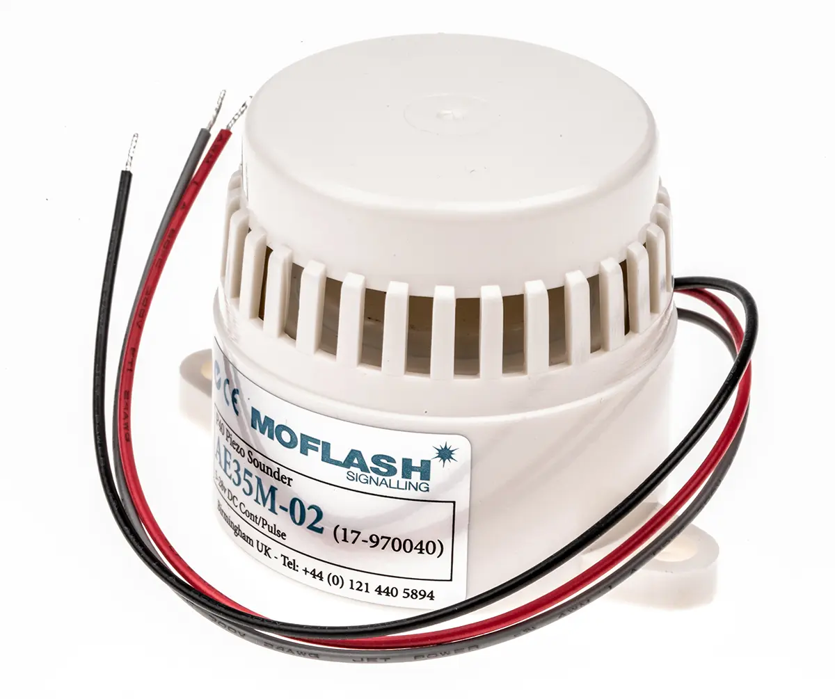 Produktfoto 1 von Moflash AE35M Signalhorn IP30 12 V, 24 V 2-Ton 95dB Weiß, Ø 50 mm