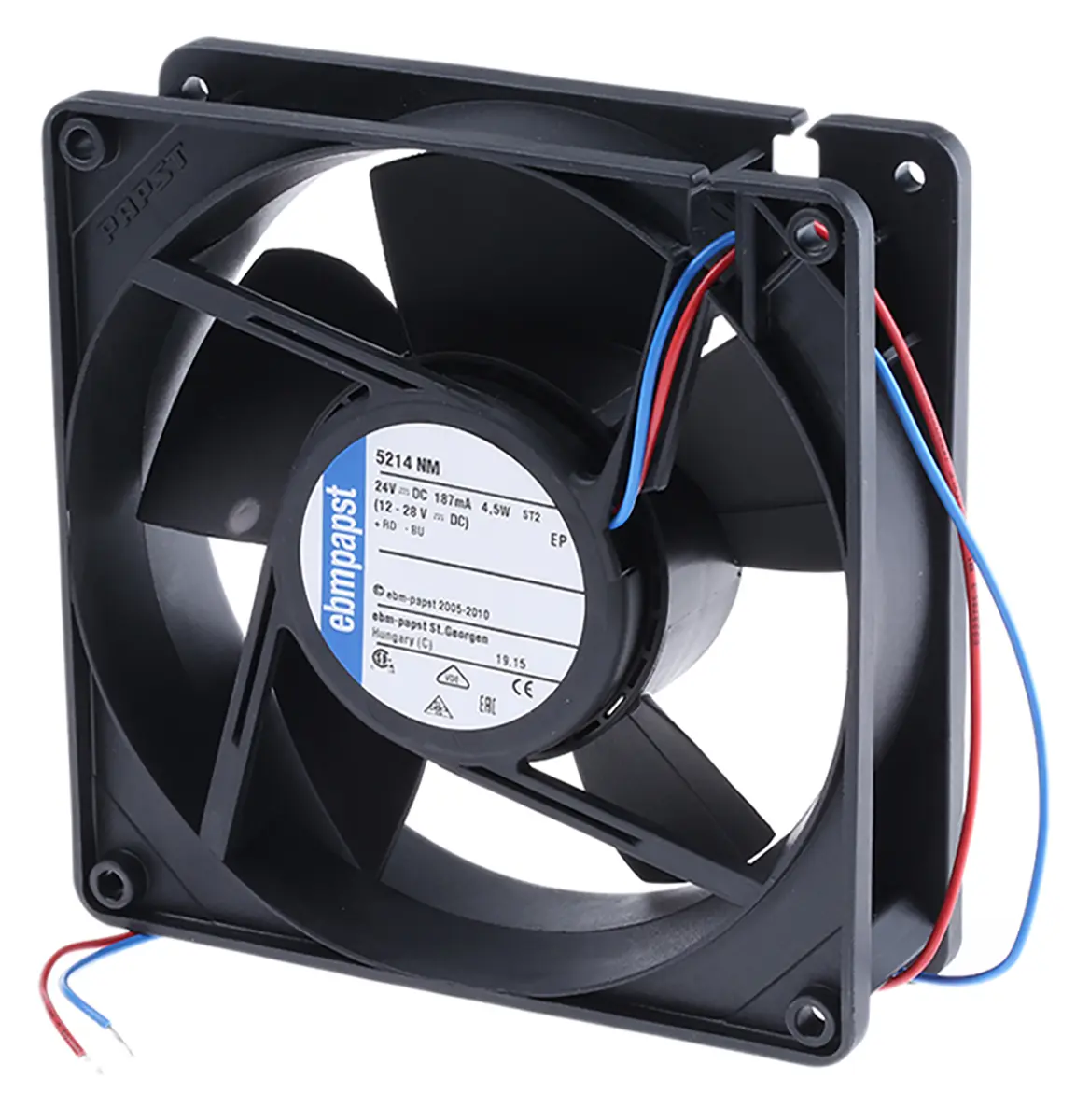 Produktfoto 1 von ebm-papst 5200 N DC-Axiallüfter, Kugellager, 24 V dc / 4.6W, 127 x 127 x 38mm, 2750U/min, 187m³/h