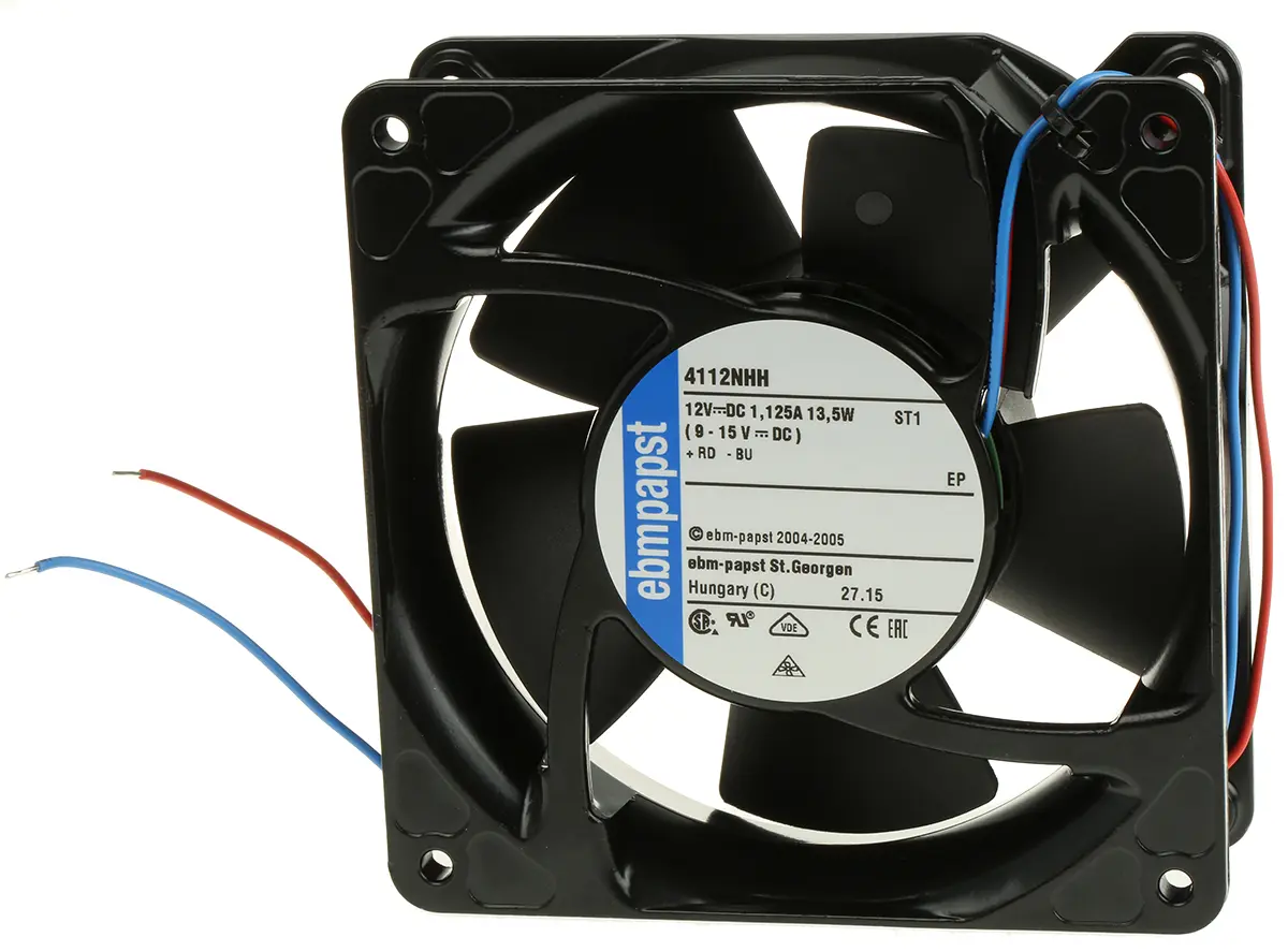 Produktfoto 1 von ebm-papst 4100 NHH - S-Force DC-Axiallüfter, Kugellager, 12 V dc / 13.3W, 119 x 119 x 38mm, 5000U/min, 260m³/h