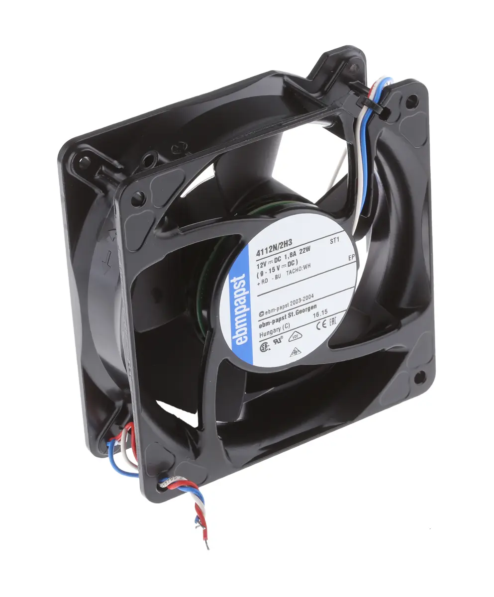 Produktfoto 1 von ebm-papst 4100 NH3 - S-Force DC-Axiallüfter, Kugellager, 12 V dc / 21.6W, 119 x 119 x 38mm, 6000U/min, 310m³/h