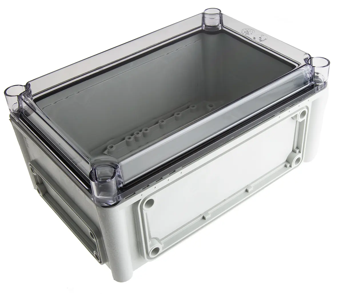 Produktfoto 1 von Fibox EK; Gehäuse; Polycarbonat; Grau Geflanscht; IK08 IP66, IP40 Breite 190 mm Höhe 130 mm Länge 280 mm