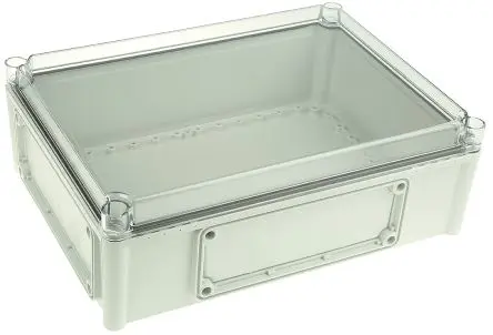 Produktfoto 1 von Fibox EK; Gehäuse; Polycarbonat; Grau Geflanscht; IK08 IP67, IP66 Breite 280 mm Höhe 130 mm Länge 380 mm