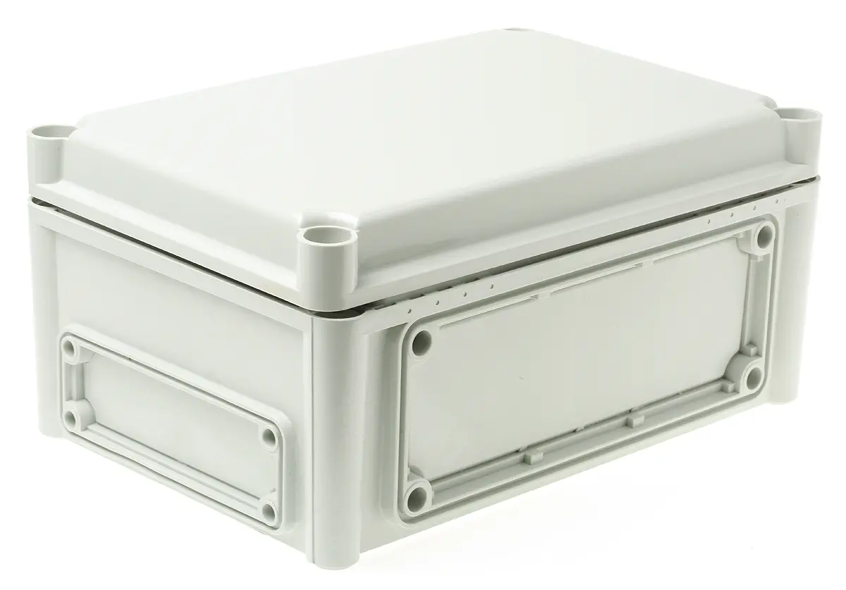 Produktfoto 1 von Fibox EK; Gehäuse; Polycarbonat; Grau Geflanscht; IK08 IP40, IP66 Breite 190 mm Höhe 130 mm Länge 280 mm