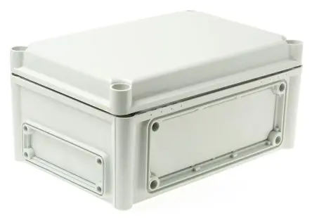 Fibox EK; Gehäuse; Polycarbonat; Grau Geflanscht; IK08 IP67, IP66 Breite 190 mm Höhe 130 mm Länge 280 mm