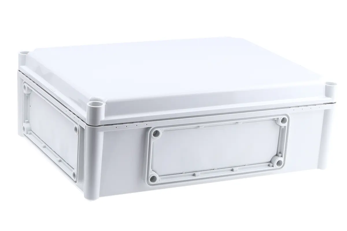 Produktfoto 1 von Fibox EK; Gehäuse; Polycarbonat; Grau Geflanscht; IK08 IP40, IP66 Breite 280 mm Höhe 130 mm Länge 380 mm