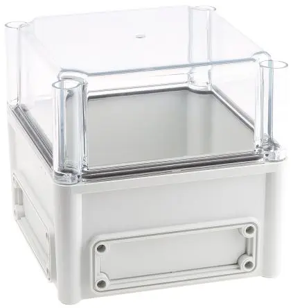 Produktfoto 1 von Fibox EK; Gehäuse; Polycarbonat; Grau Geflanscht; IK08 IP66, IP67 Breite 190 mm Höhe 180 mm Länge 190 mm