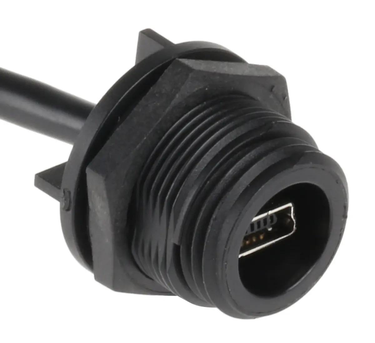 Produktfoto 1 von Bulgin USB-Kabel, 5-polige Stiftleiste / Mini-USB B, 100mm USB 2.0 Schwarz