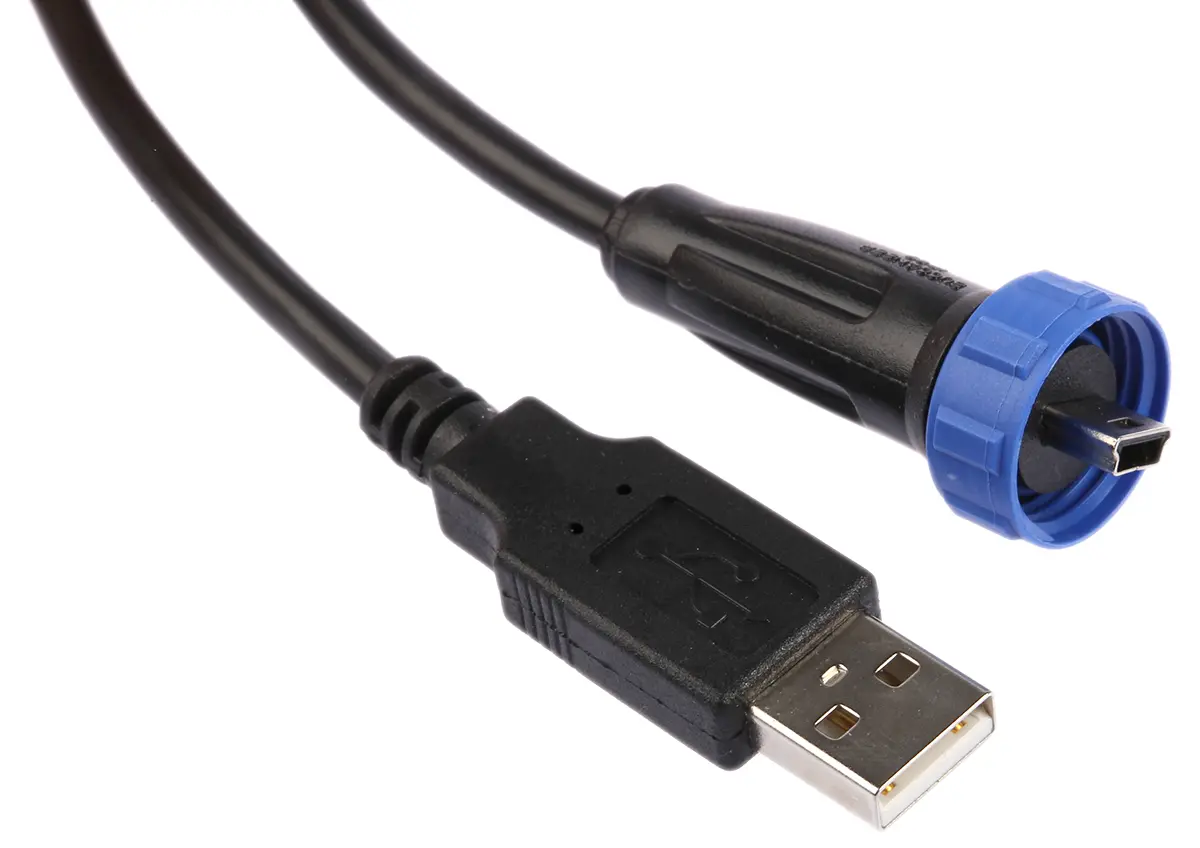 Bulgin PX0441 USB-Kabel, Mini-USB B / USBA, 2m USB 2.0 Schwarz