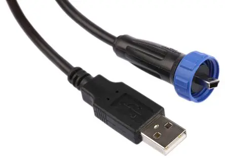 Produktfoto 1 von Bulgin Stecker PX0441 USB-Kabel, Micro-USB Typ B Stecker / USB Typ A, 2 m USB 2.0 Schwarz