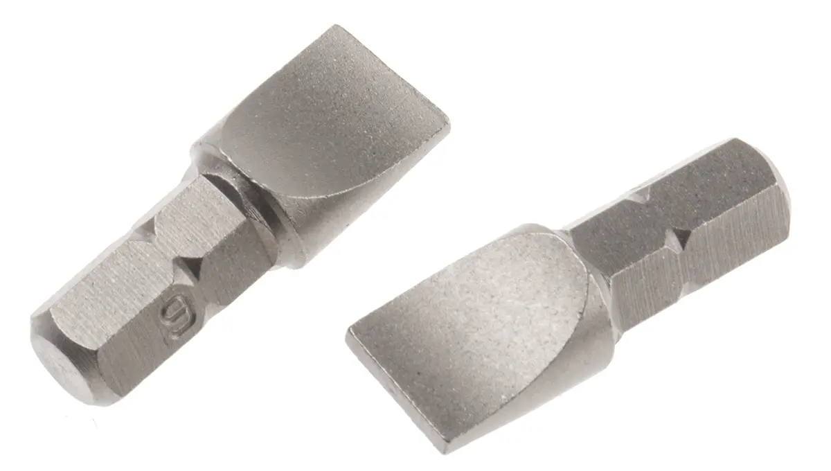Produktfoto 1 von RS PRO 25 mm Schraubbit, Geschlitzt Chrom Vanadium Stahl, 1-teilig, 25 mm
