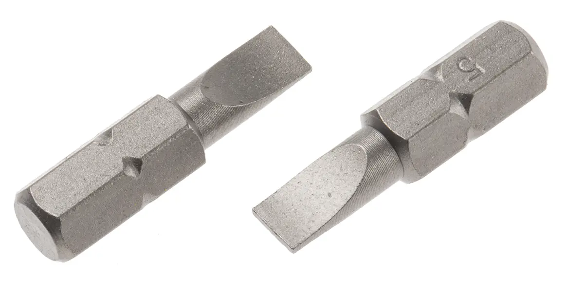 Produktfoto 1 von RS PRO Schraubbit, Geschlitzt Chrom Vanadium Stahl, 1-teilig, 25 mm