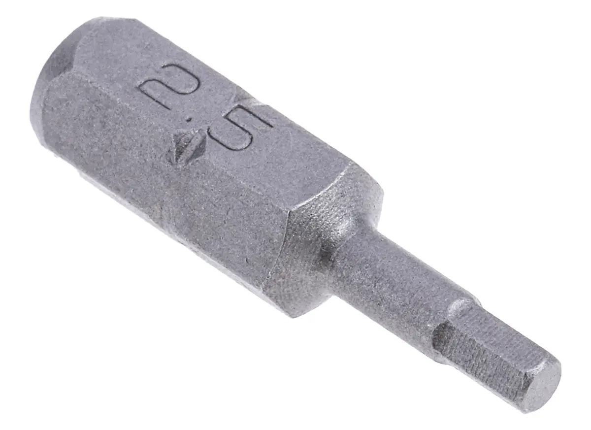 Produktfoto 1 von RS PRO 1/4 in Hex 2.5 Sechskant Schraubbit, Sechskant Chrom Vanadium Stahl, 1-teilig, 25 mm
