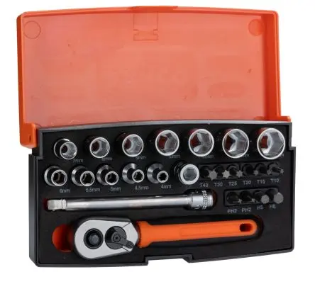 Produktfoto 1 von Bahco Steckschlüsselsatz 1/4 in Sechskant Standard 4 to 13 mm 25-teilig