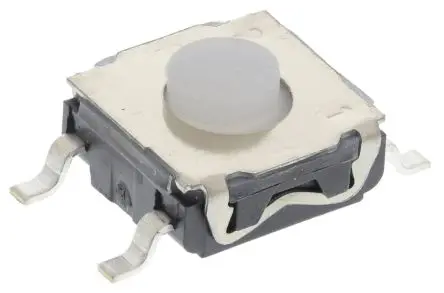 Produktfoto 1 von C & K IP67 Taster SPST Taste, SMD 50mA Tastend 0.9 mm Weiß Oberfläche B. 6.2mm L. 6.2 mm