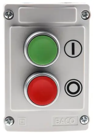BACO Federrückstellung Steuerstation-Schalter 1-poliger Umschalter Rot, Grün Kunststoff, IP66 Ø 22 mm
