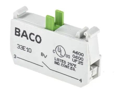 Produktfoto 1 von BACO BACO Kontaktblock 1 Schließer 600V Schraube