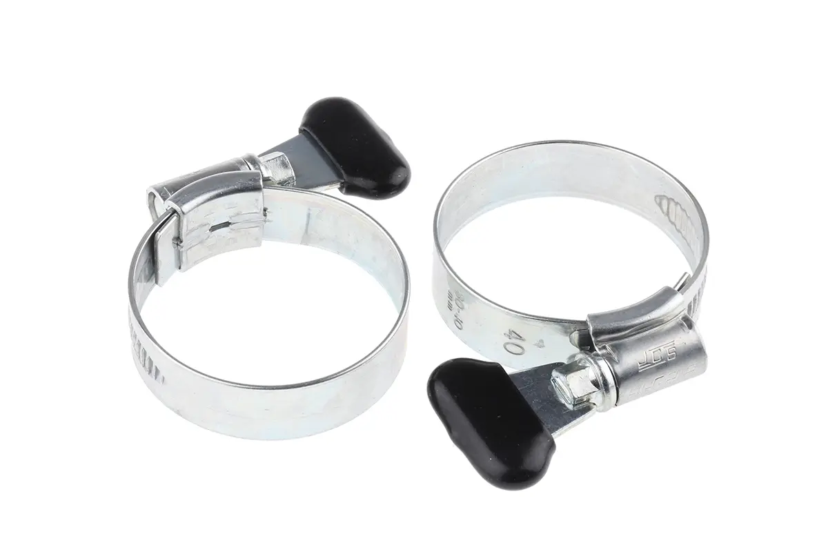 Produktfoto 1 von HI-GRIP Edelstahl Schlauchschelle Schneckengewinde, mit Flügelschraube 40 mm