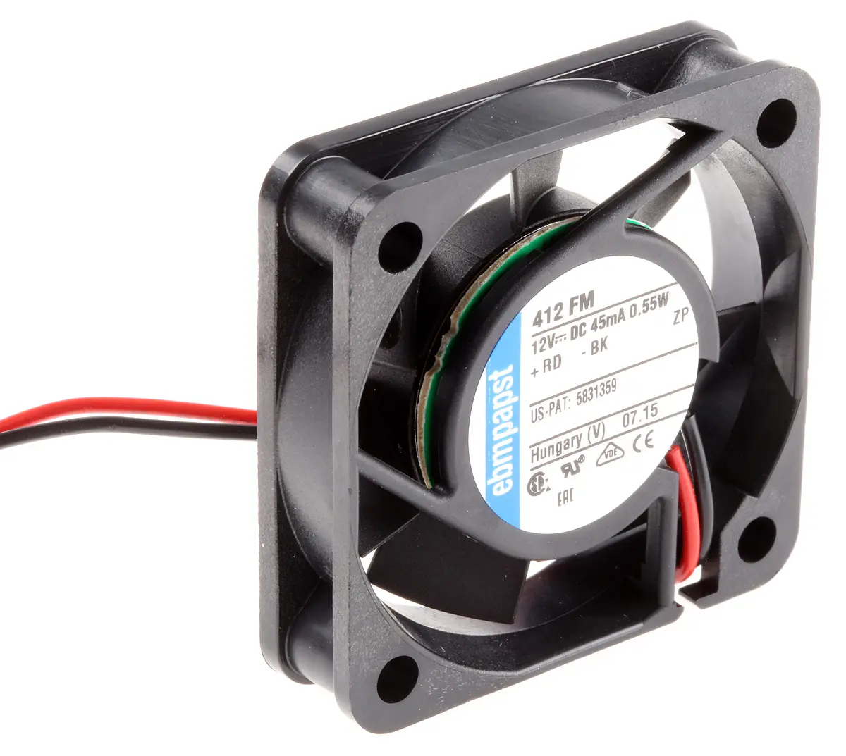 Produktfoto 1 von ebm-papst 400 F DC-Axiallüfter, Gleitlager, 12 V dc / 500mW, 40 x 40 x 10mm, 4300U/min, 6m³/h