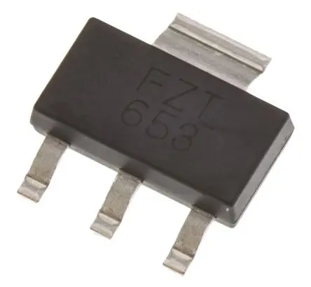 Produktfoto 1 von DiodesZetex Oberfläche Transistor NPN 100 V / 2 A, SOT-223 4-Pin