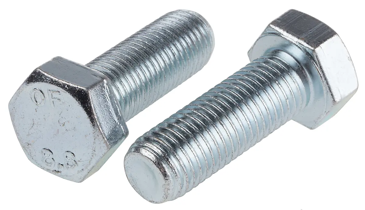 Produktfoto 1 von RS PRO x 45 mm Sechskantschraube, Stahl Glanzzink, DIN 933