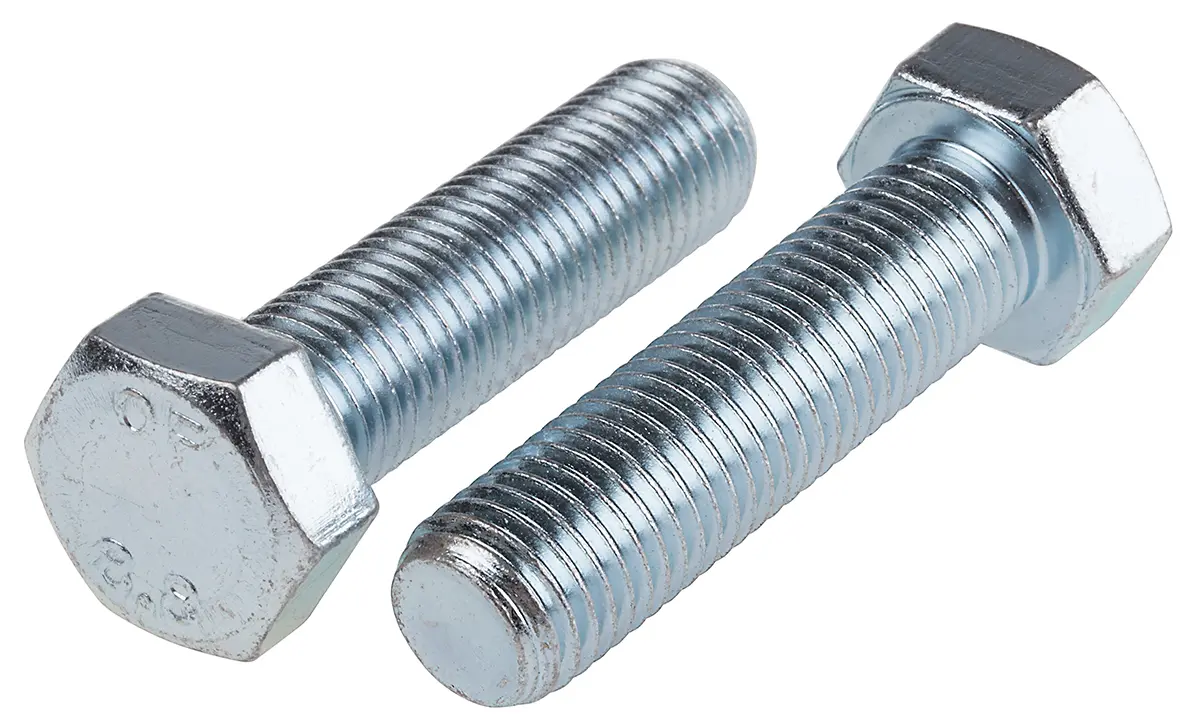 Produktfoto 1 von RS PRO x 60 mm Sechskantschraube, Stahl Glanzzink, DIN 933