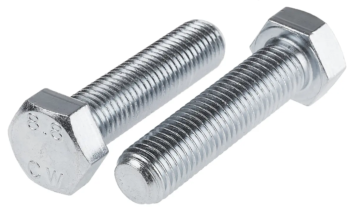 Produktfoto 1 von RS PRO x 80 mm Sechskantschraube, Stahl Glanzzink, DIN 933