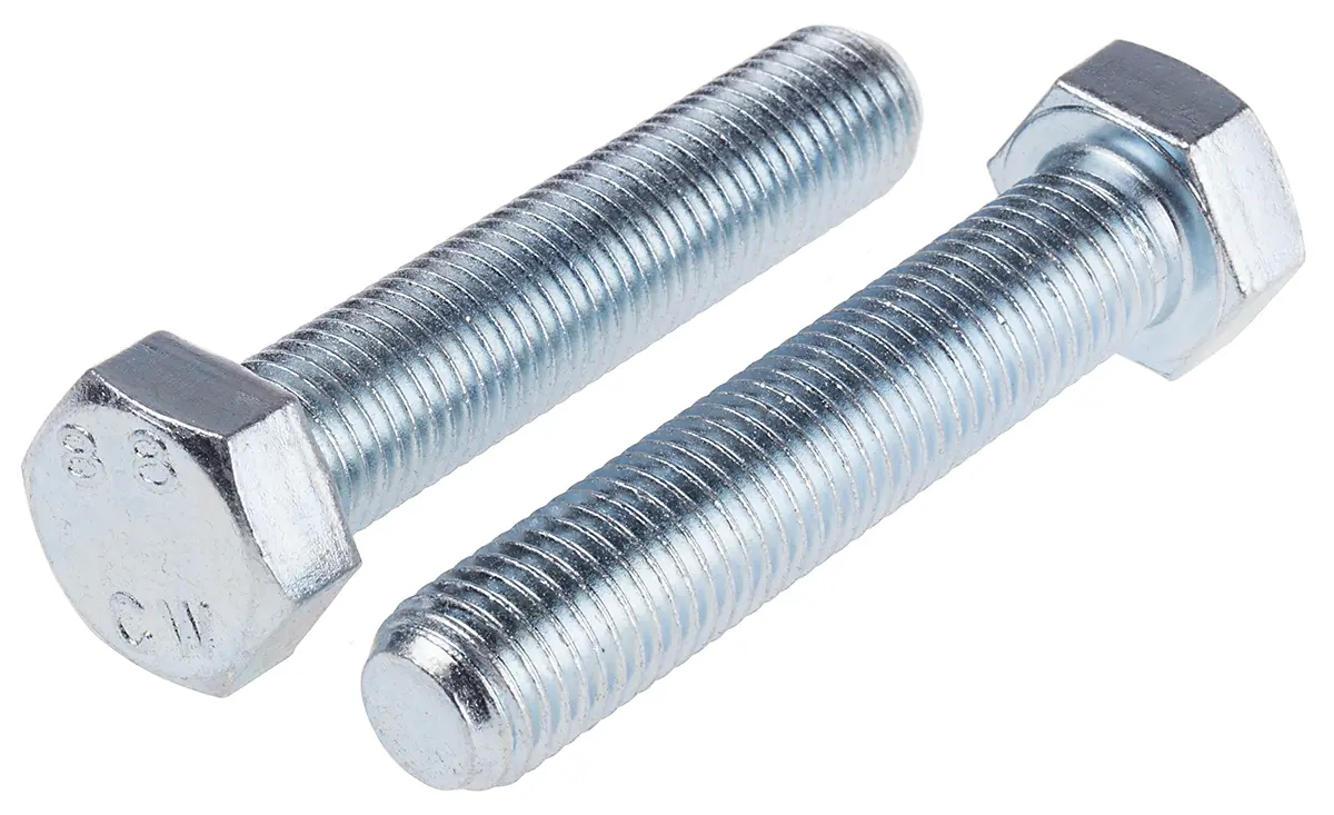 Produktfoto 1 von RS PRO x 80 mm Sechskantschraube, Stahl Glanzzink, DIN 933