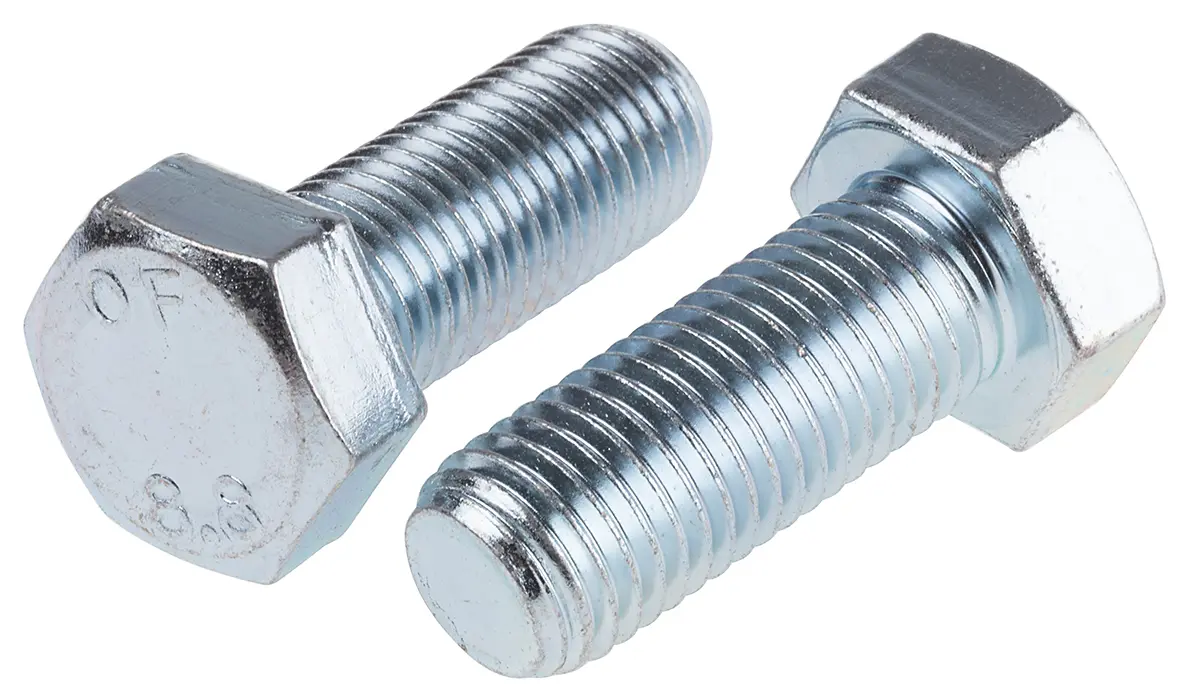 Produktfoto 1 von RS PRO x 50 mm Sechskantschraube, Stahl Glanzzink, DIN 933