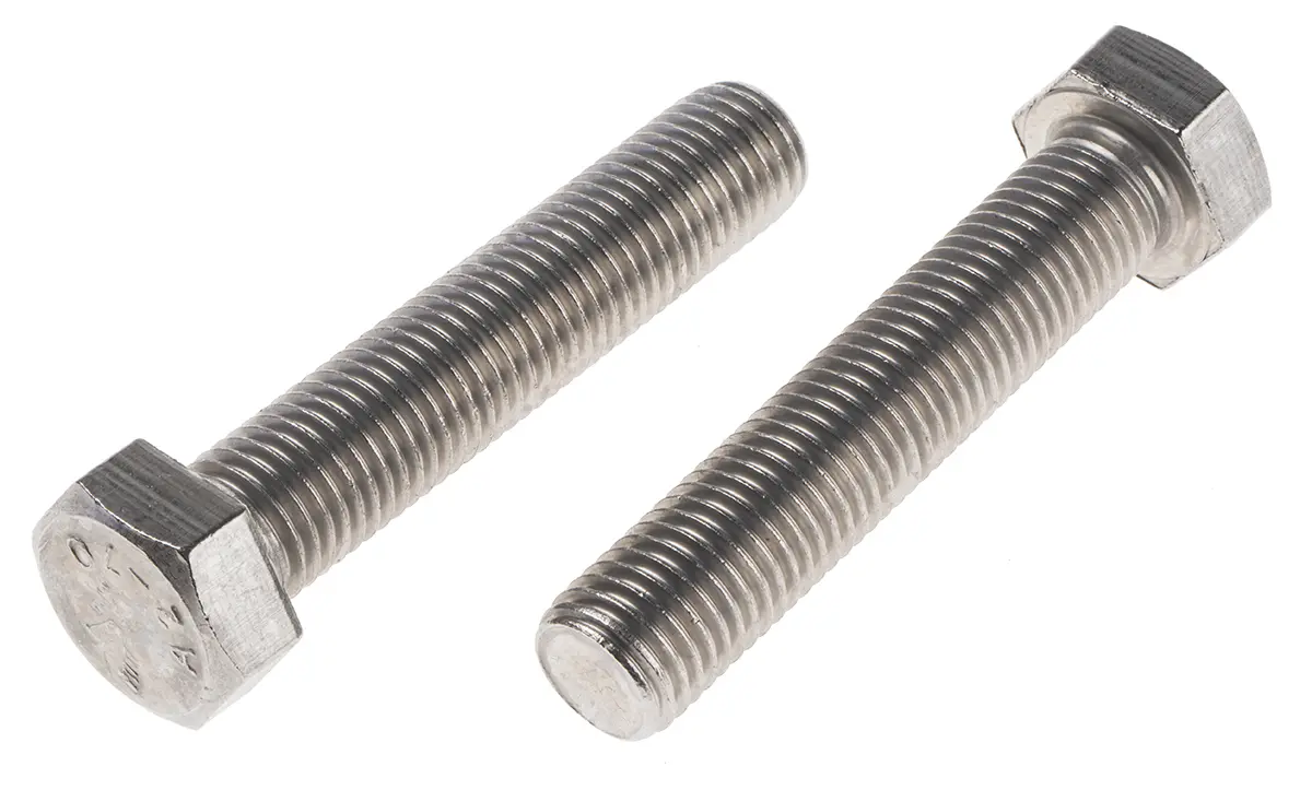 Produktfoto 1 von RS PRO x 100 mm Sechskantschraube, Edelstahl, DIN 933