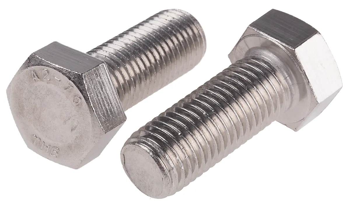 Produktfoto 1 von RS PRO x 50 mm Sechskantschraube, Edelstahl, DIN 933