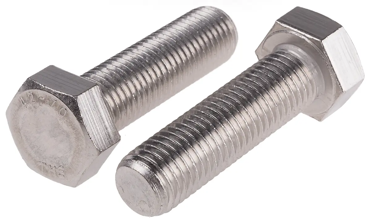Produktfoto 1 von RS PRO x 70 mm Sechskantschraube, Edelstahl glatt, DIN 933