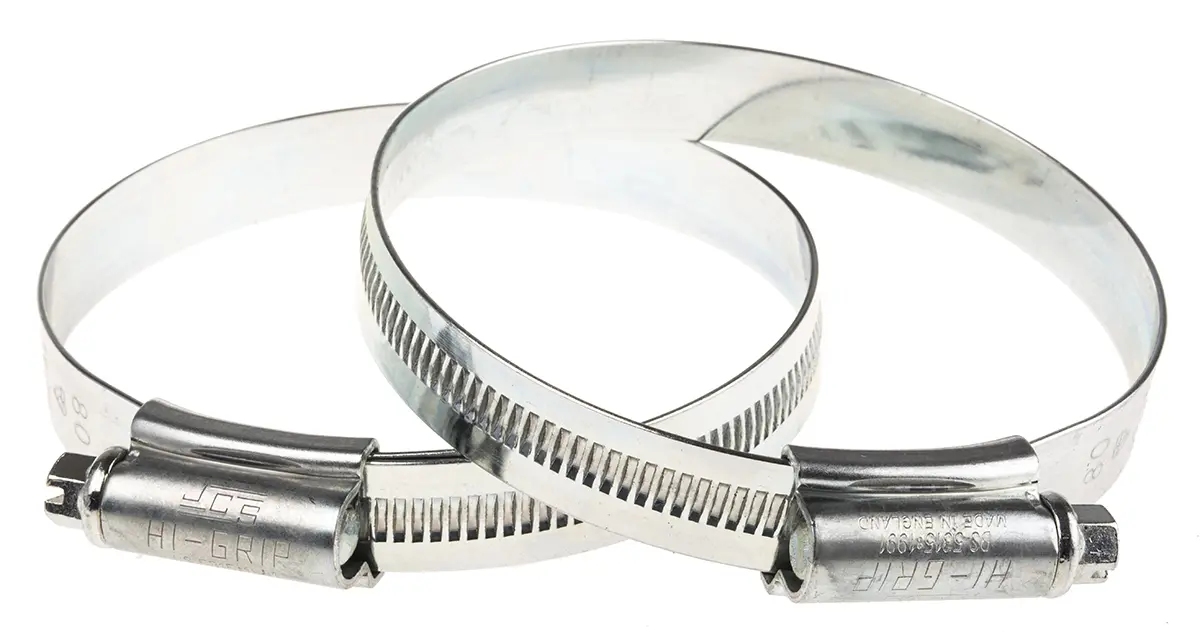 Produktfoto 1 von HI-GRIP Stahl Schlauchschelle Schneckengewinde, mit Schlitzsechskantschraube 80 mm