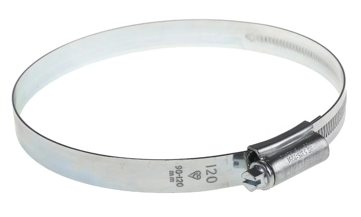 Produktfoto 1 von HI-GRIP Stahl Schlauchschelle Schneckengewinde, mit Schlitzsechskantschraube 120 mm