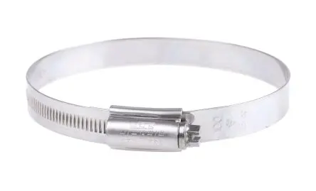 Produktfoto 1 von HI-GRIP Edelstahl Schlauchschelle Schneckengewinde, mit Schlitzsechskantschraube 100 mm