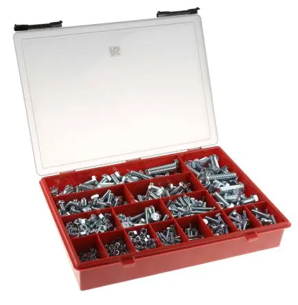 Produktfoto 1 von RS PRO Edelstahl Sechskant Schrauben Sortiment Sechskant x 50 mm x 10 mm, 1165 Stück