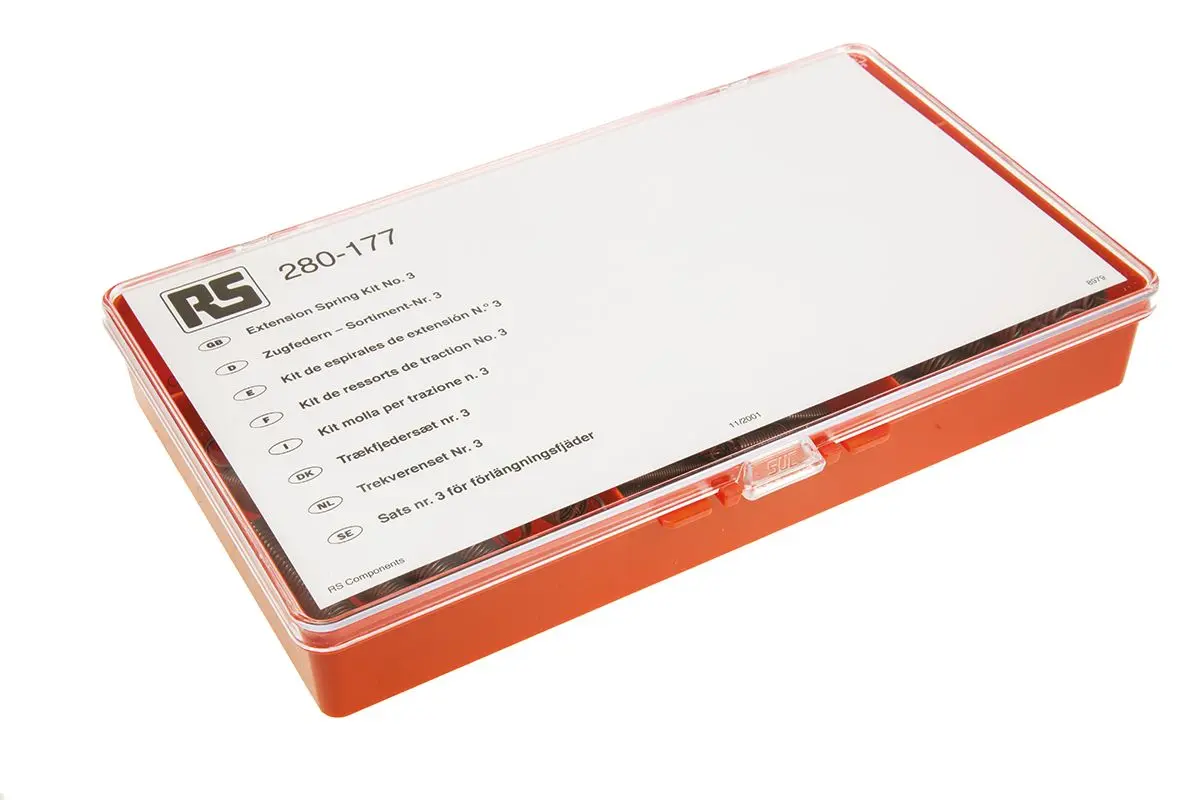 Produktfoto 1 von RS PRO Feder Sortiment Legierungsstahl Verlängerung
