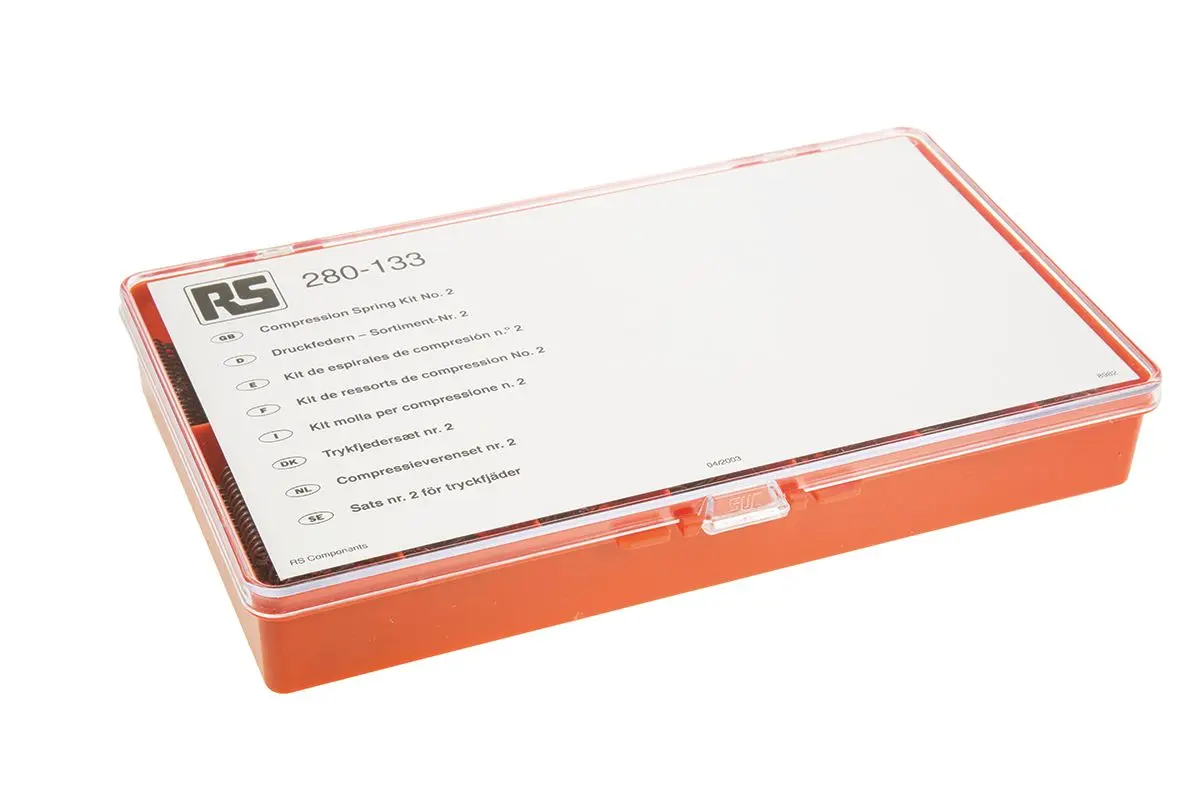 Produktfoto 1 von RS PRO Feder Sortiment Legierungsstahl Quetschanschluss