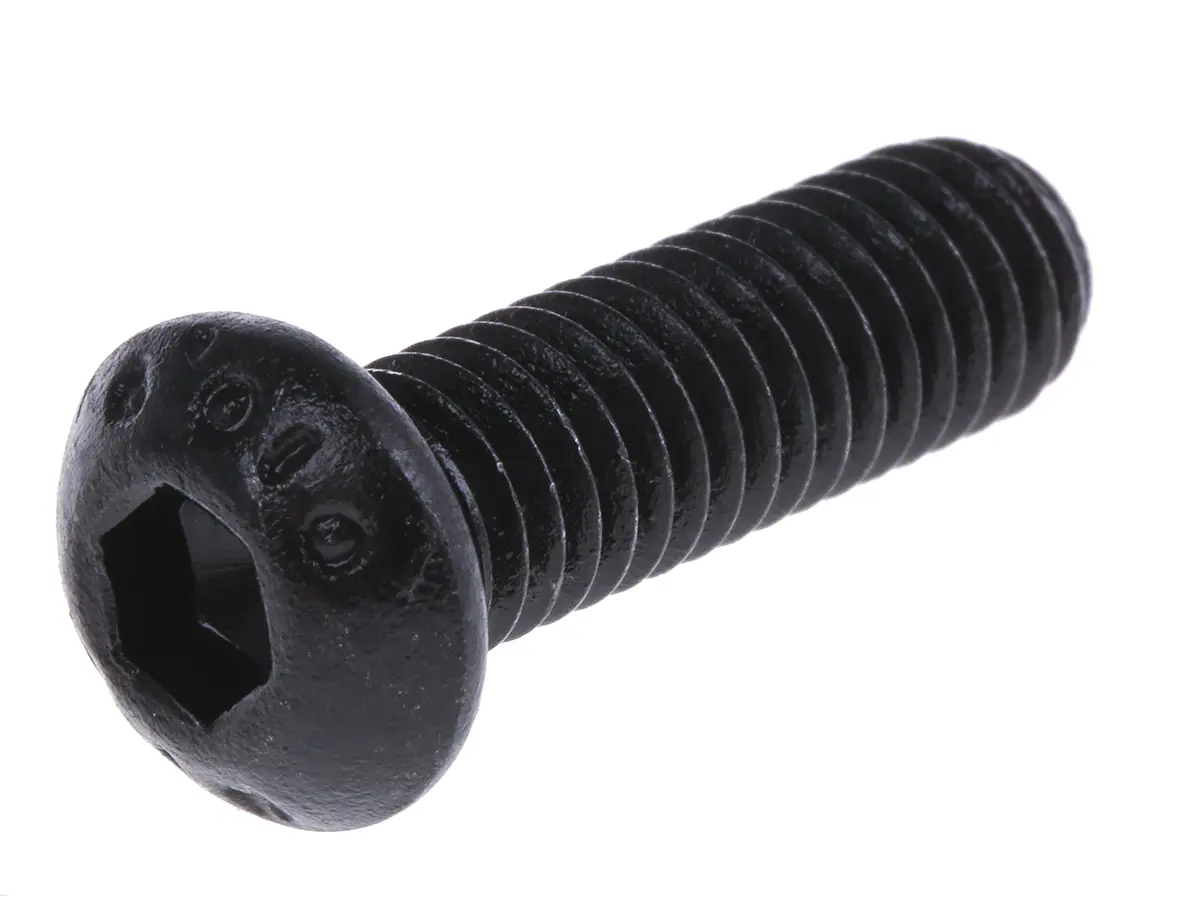 Produktfoto 1 von RS PRO Linsenkopf Innensechskantschraube, Stahl schwarz passiviert, M6 x 1mm, 20mm