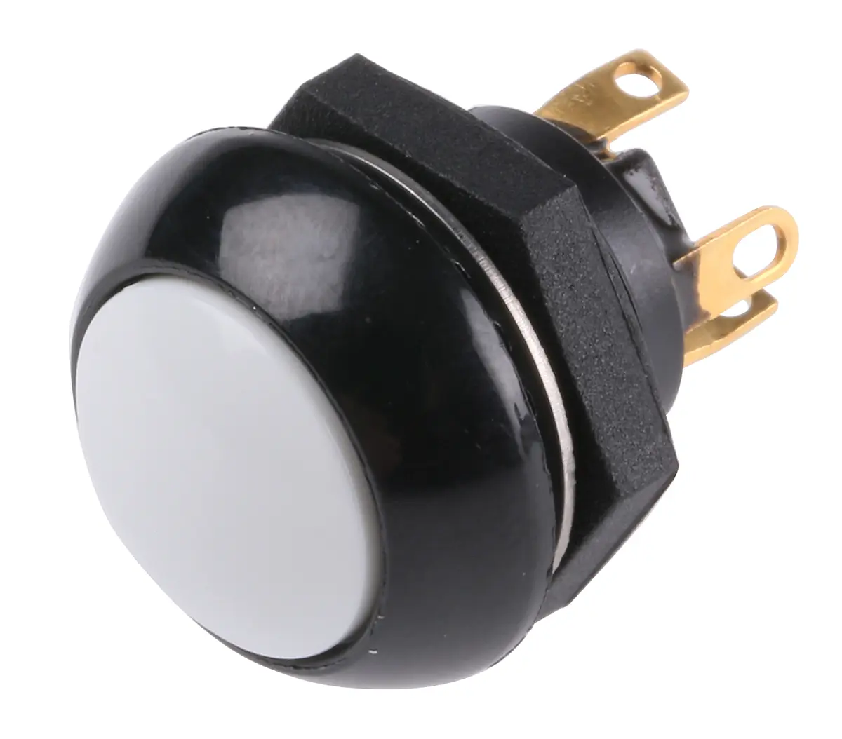 Produktfoto 1 von Otto P9 Druckschalter Weiß Tastend Panel Ø 0.505 in, 2-poliger Umschalter / 5 A 28 V dc 115 V ac, IP68